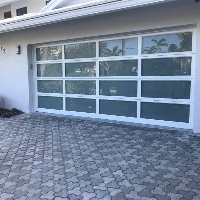 Garage Doors custom glass in South Florida