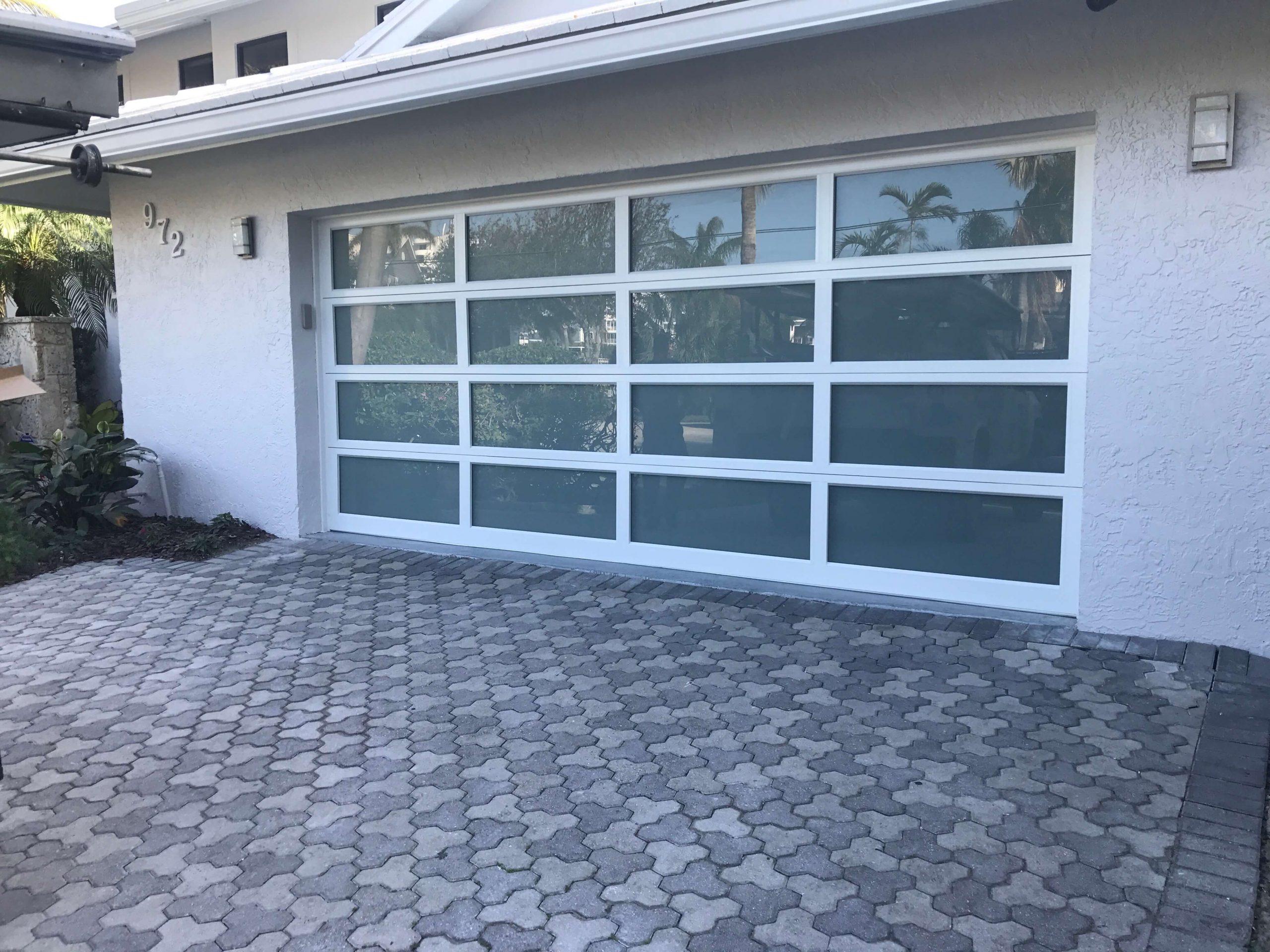 Garage Doors custom glass in South Florida
