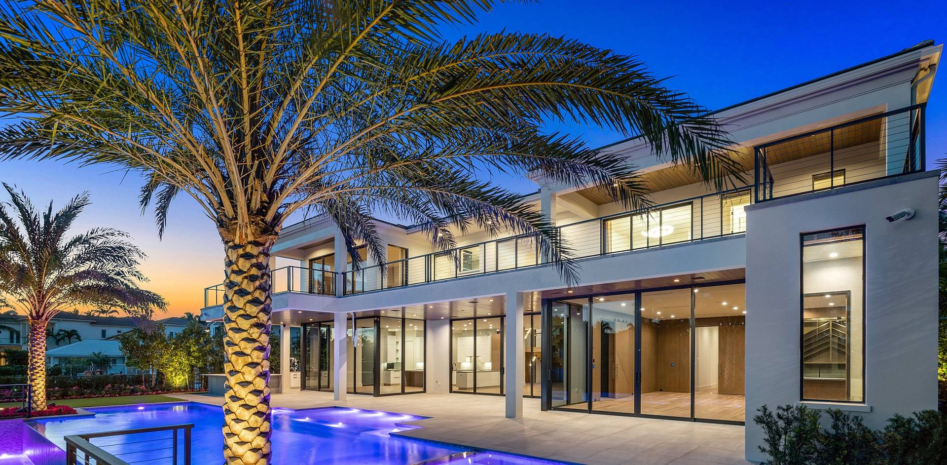 Impact windows and doors installed at a luxury home on Sabal Palm Circle, Boca Raton, FL